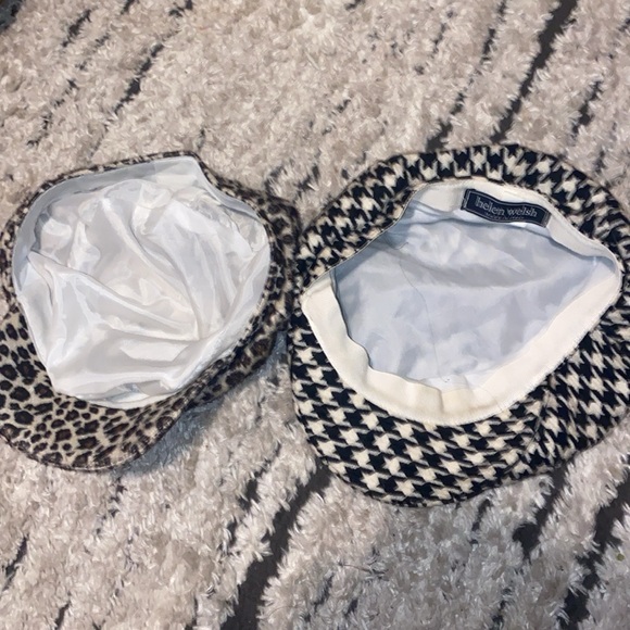 Vintage made in Italy leopard and checkered hats by Helen welsh made out of wool - Picture 2 of 4